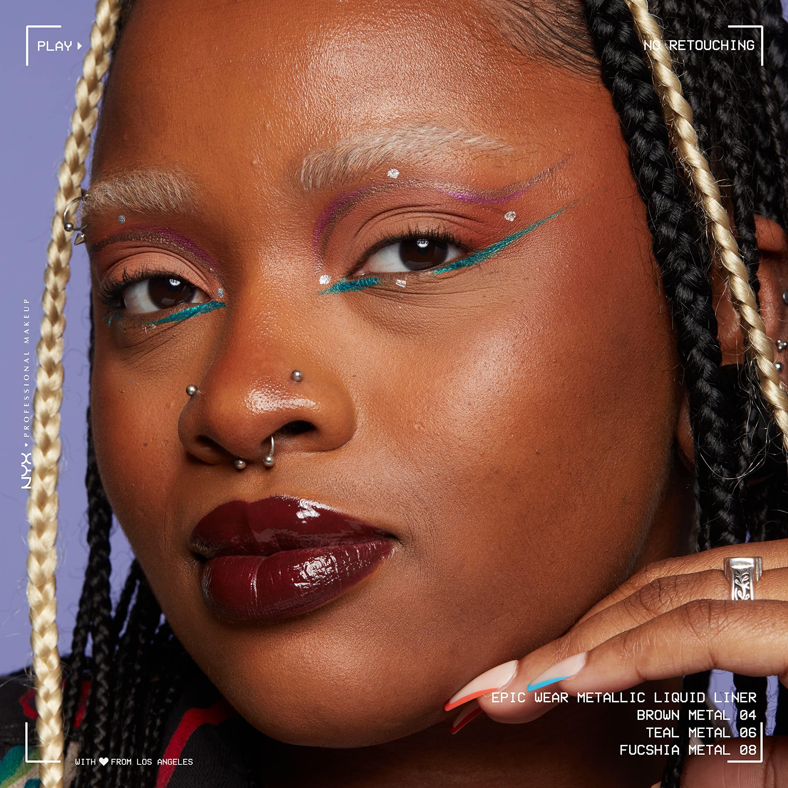 NYX PROFESSIONAL MAKEUP NYX PROFESSIONAL MAKEUP Epic Wear Metallic Liquid Liner, Long-Lasting Waterproof Eyeliner - Brown Metal