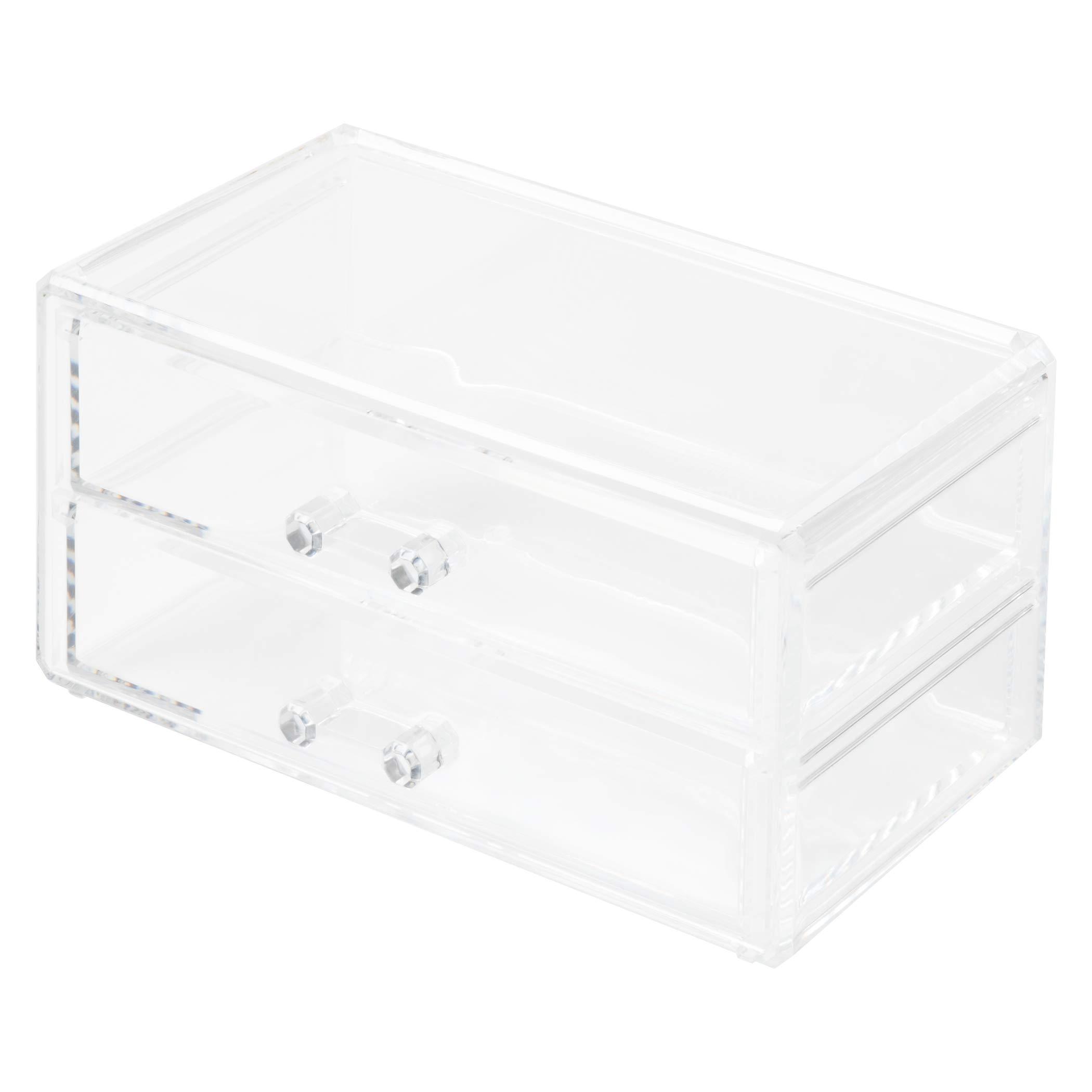 Richards Richards Homewares Stackable Clearly Chic Cosmetic Organizer, 2-Drawer, Clear