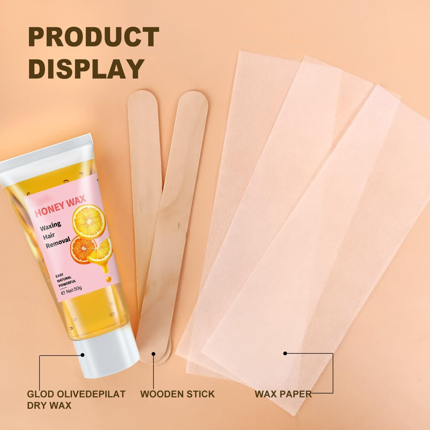 SUMAX Honey Wax Hair Removal Kit, Sugar Wax for Face Hair Removal Women Sugar Waxing Kit for Women Brazilian Wax for Bikini Hair Removal Sugaring Wax Kit with Strips