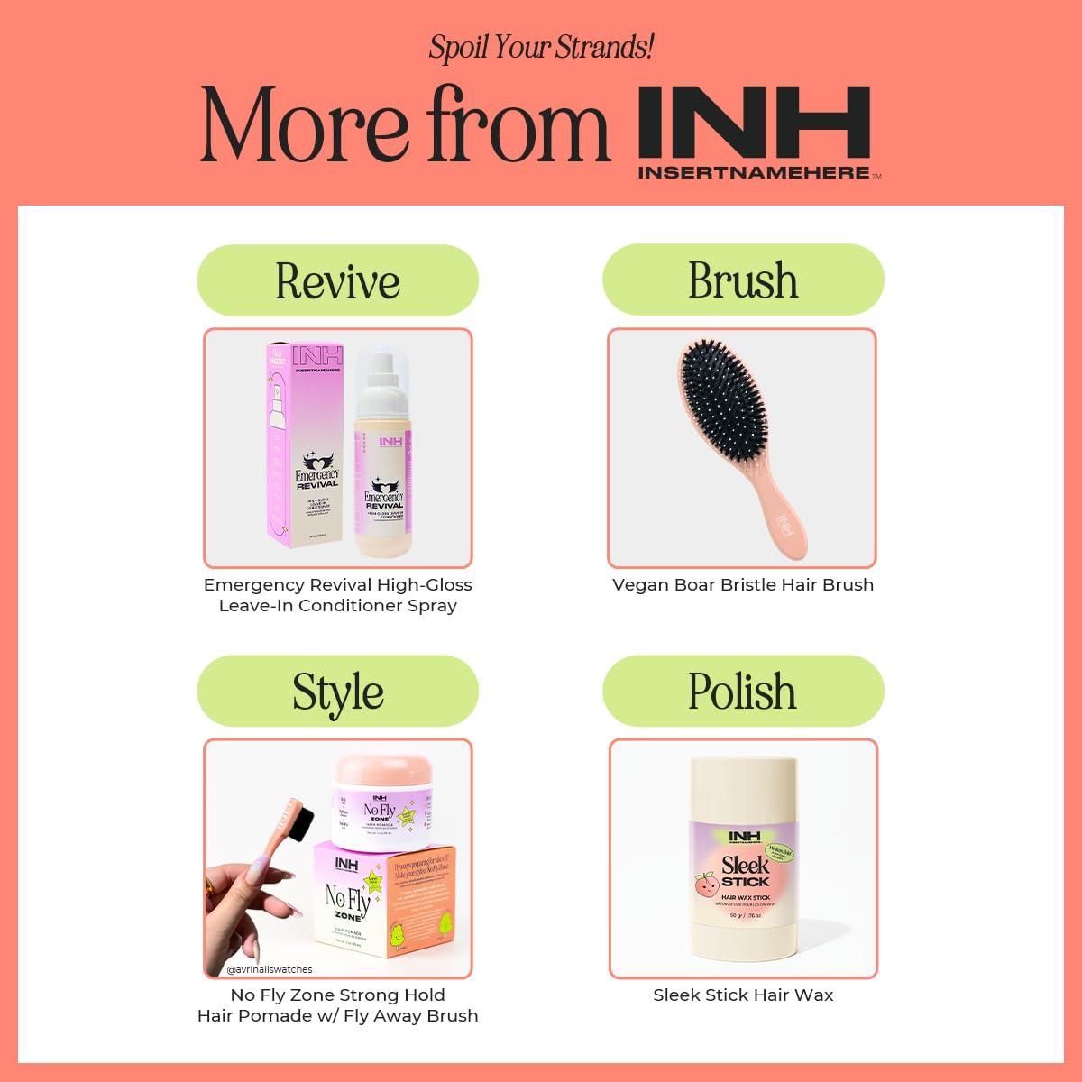 INH INH Hair Mascara for Flyaways | Quick Slick Hair Finishing Stick for Flyaways, Frizz Control, & Slick Back Look | Non Greasy & Non Comedogenic Smoothing Serum & Frizz Tamer Wand | Strawberry Jam, 18ml