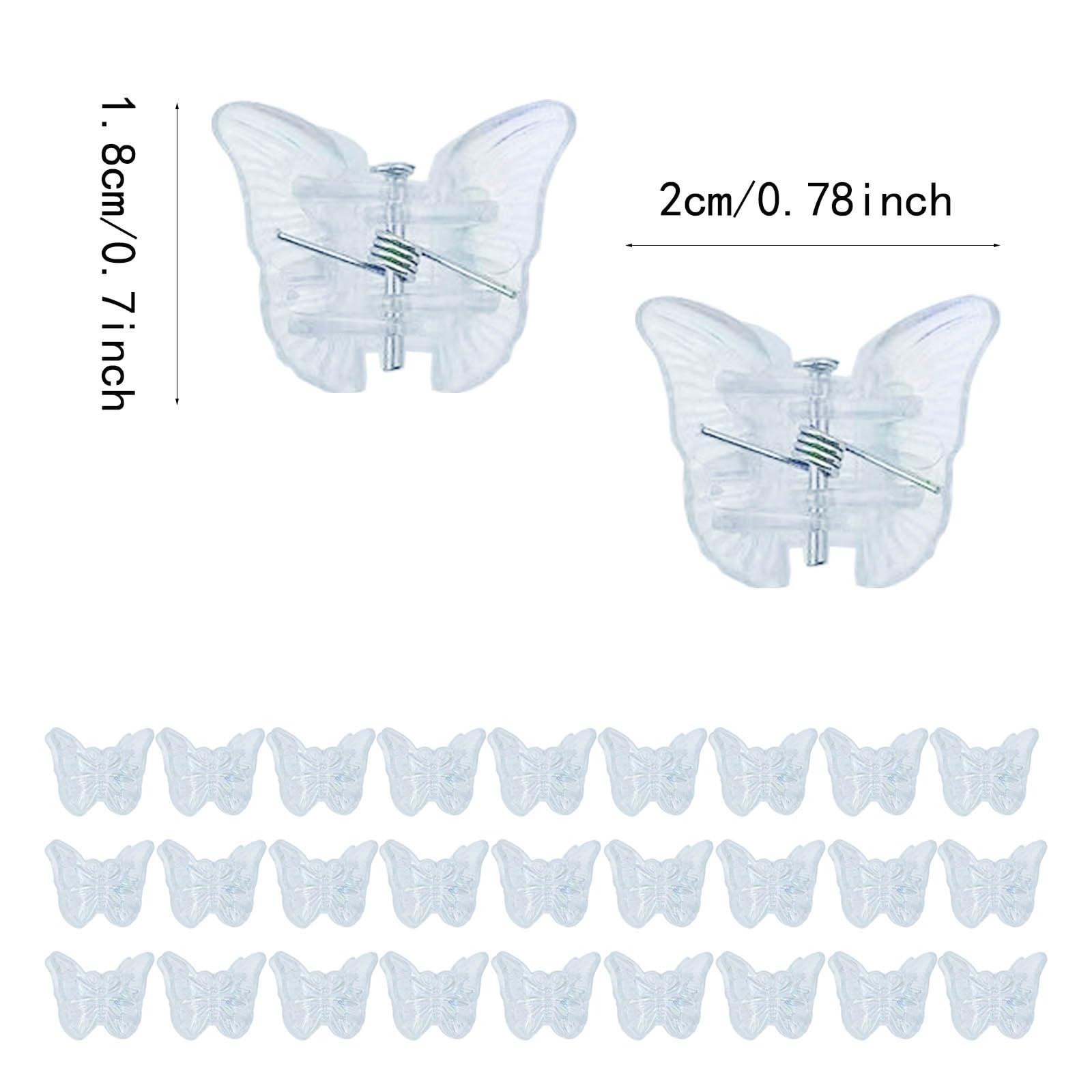 Jaczora 50 PCS Mini Butterfly Hair Clips Small Hair Claw Clips Beautiful Butterfly Hair Jaw Clips Strong Grip Clear Hair Clips Clear Butterfly Hair Clips Cute Y2K Hair Accessories for Girls and Women