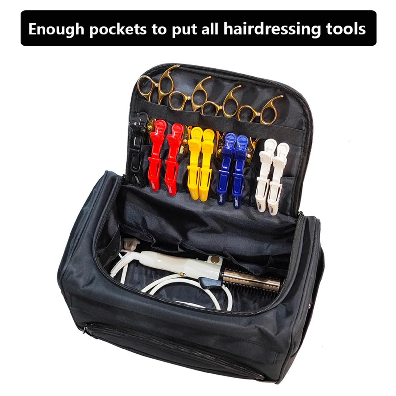 LPNALJL LPNALJL Salon Barber Tool Bag Portable Travel Case for Hair Styling, Large Capacity Beauty Hairdressing Barber Tool Bag for Hair Salon Shoulder Travel Storage Case Organizer, Black