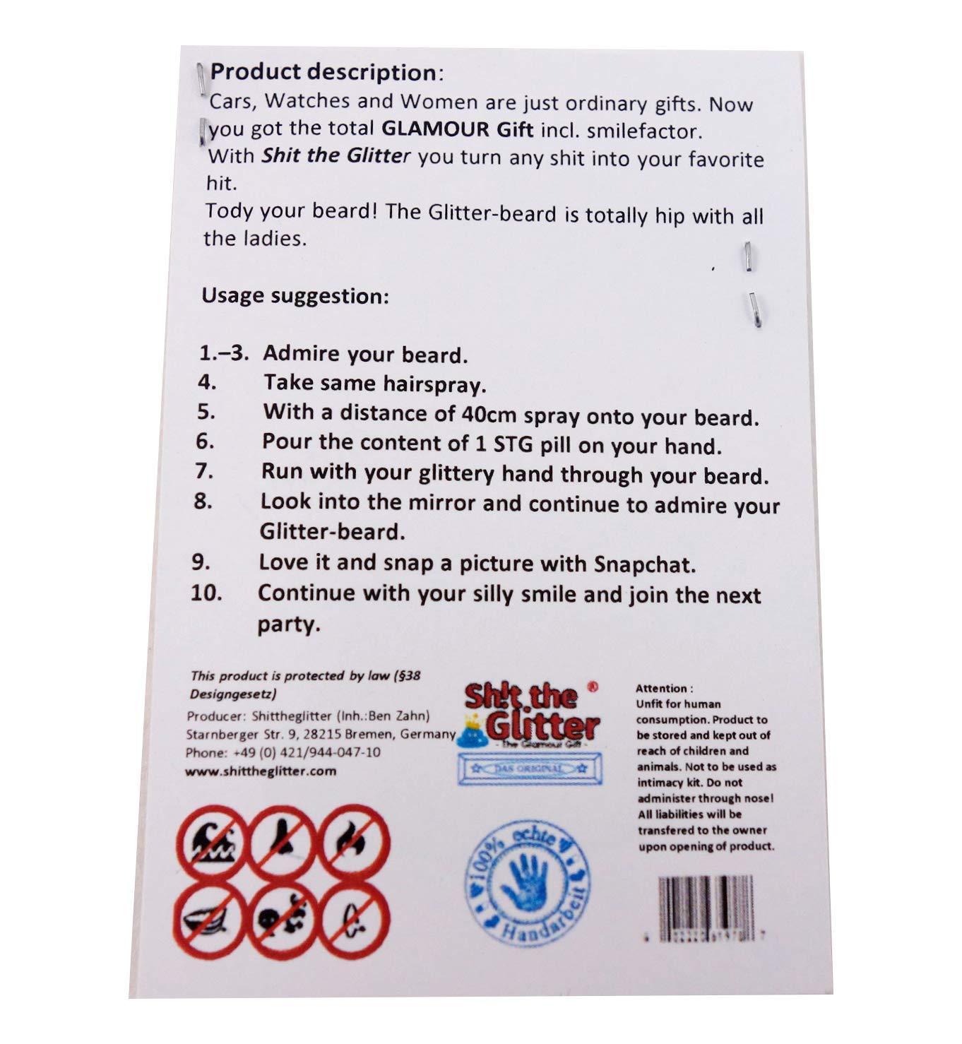 Shit the Glitter (- The Original -) Shit the Glitter - Hipster Edition (8 original glitter pills for you and your beard) Fashion style for your glamor party