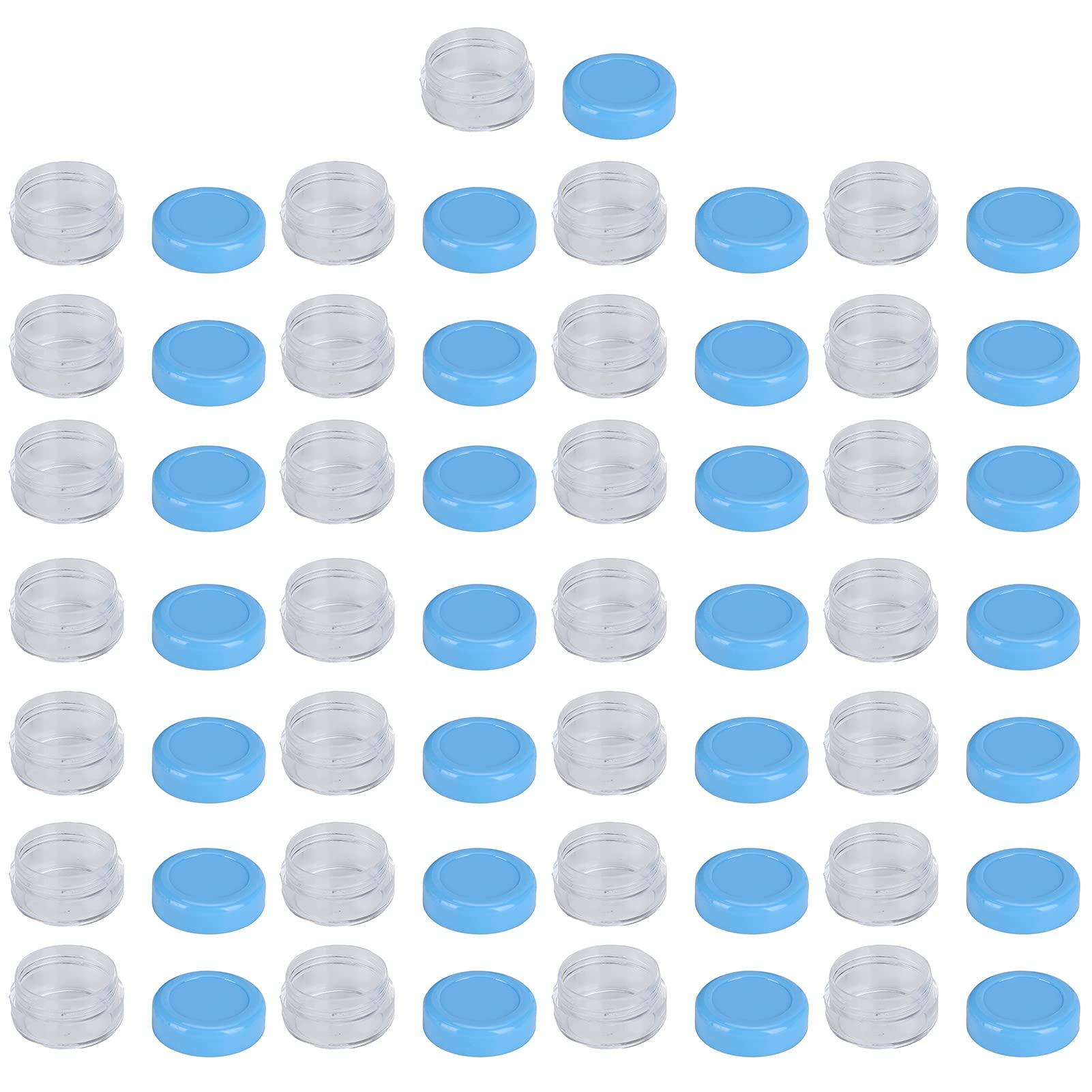 VINGVO Small Plastic Containers, Sample Containers 25pcs Plastic Empty Cream Container, Compact Round Small Cosmetic Jar, Portable Powder Bottle Lotion Container with Good Heat