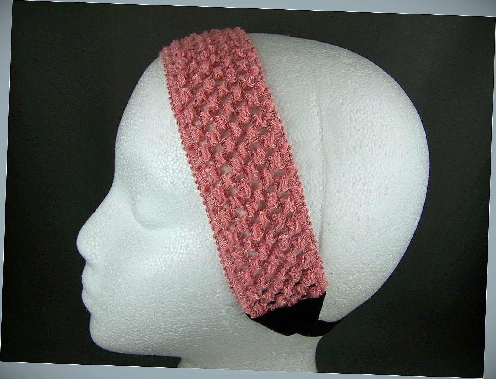 Wholesale Fashion HairClip Pink Crochet 2\" Wide Stretch Elastic Headband S Womens Rens Fashion hair Accessories for Women
