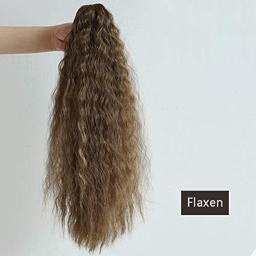 LesafeV 24\"/60cm Super Long Loose Curly Ponytail Hair Extension Nature Look Synthetic Jaw Claw Clip in Pony Tail Hairpiece Flaxen