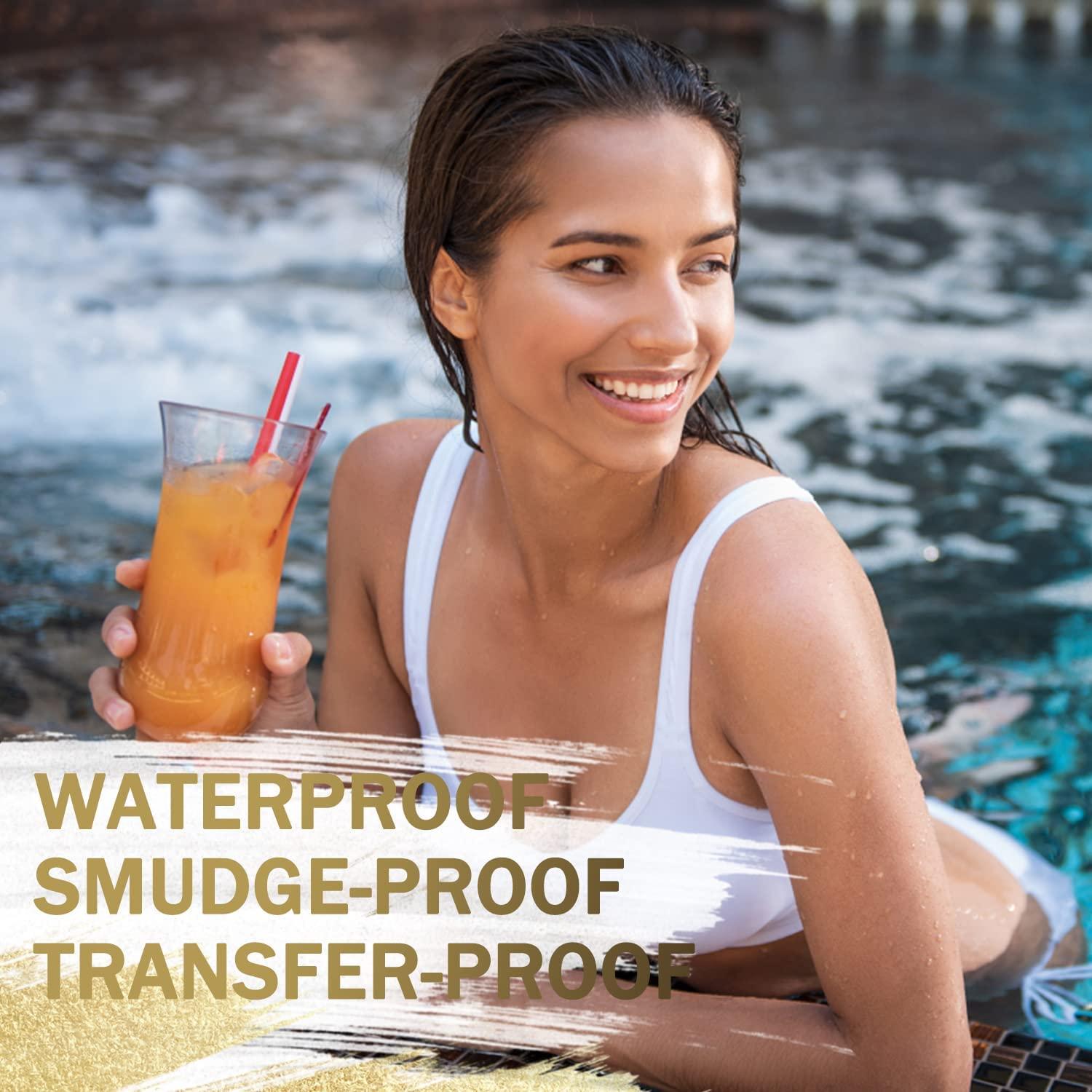 LAVONE LAVONE Eyebrow Stamp Stencil Kit, Brow Stamp Trio Kit with Waterproof Eyebrow Pencil, Eyebrow Pomade, 20 Eyebrow Stencils, Dual-ended Eyebrow Brush and Sponge Applicator - Dark Blonde