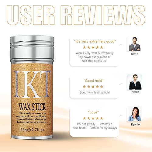 Shiyalan Hair Wax Stick, 2 PCS - Slick Stick for Hair Non-greasy Styling Hair Pomade Stick for Flyaways Edge Frizz Hair, 2.7 Oz