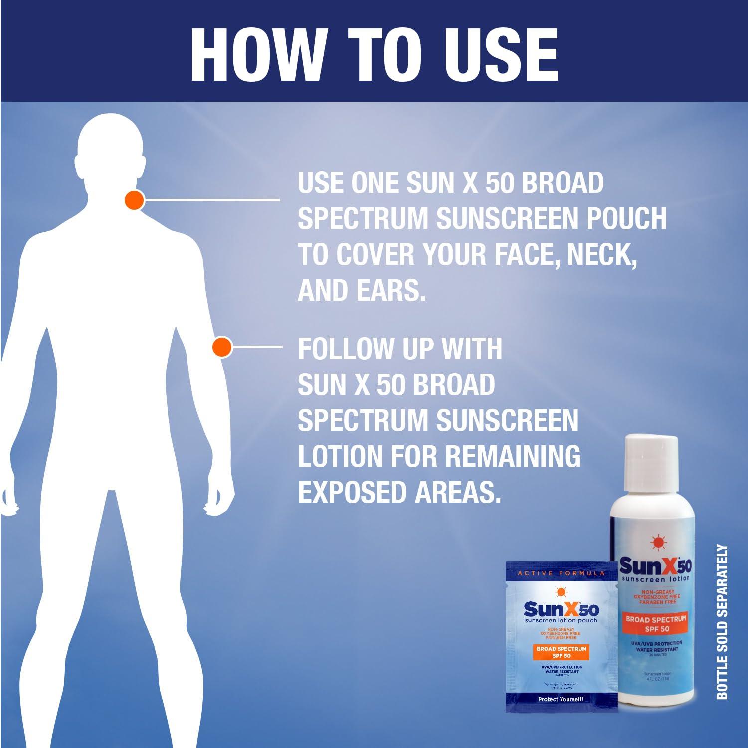 CoreTex CoreTex Sun X 50 SPF Individual Sunscreen Packets Travel Size - Pack of 50 Paraben, Oxybenzone, & White Cast Free Broad Spectrum SPF Sunscreen Packets - Water & Sweat Resistant for Up to 80 Minutes