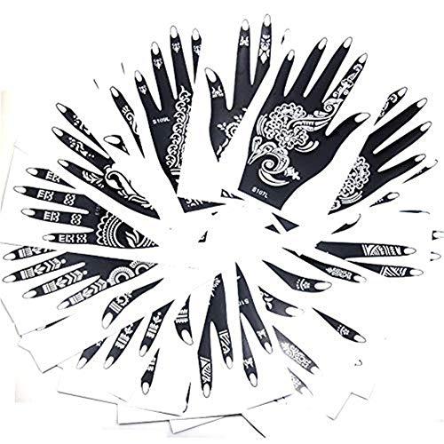 XMASIR XMASIR Henna Tattoo Stencil Kit/Temporary Tattoo Template Set of 20 Sheets, Indian Arabian Tattoo Stickers Mehndi Stencils for Hand Body Art