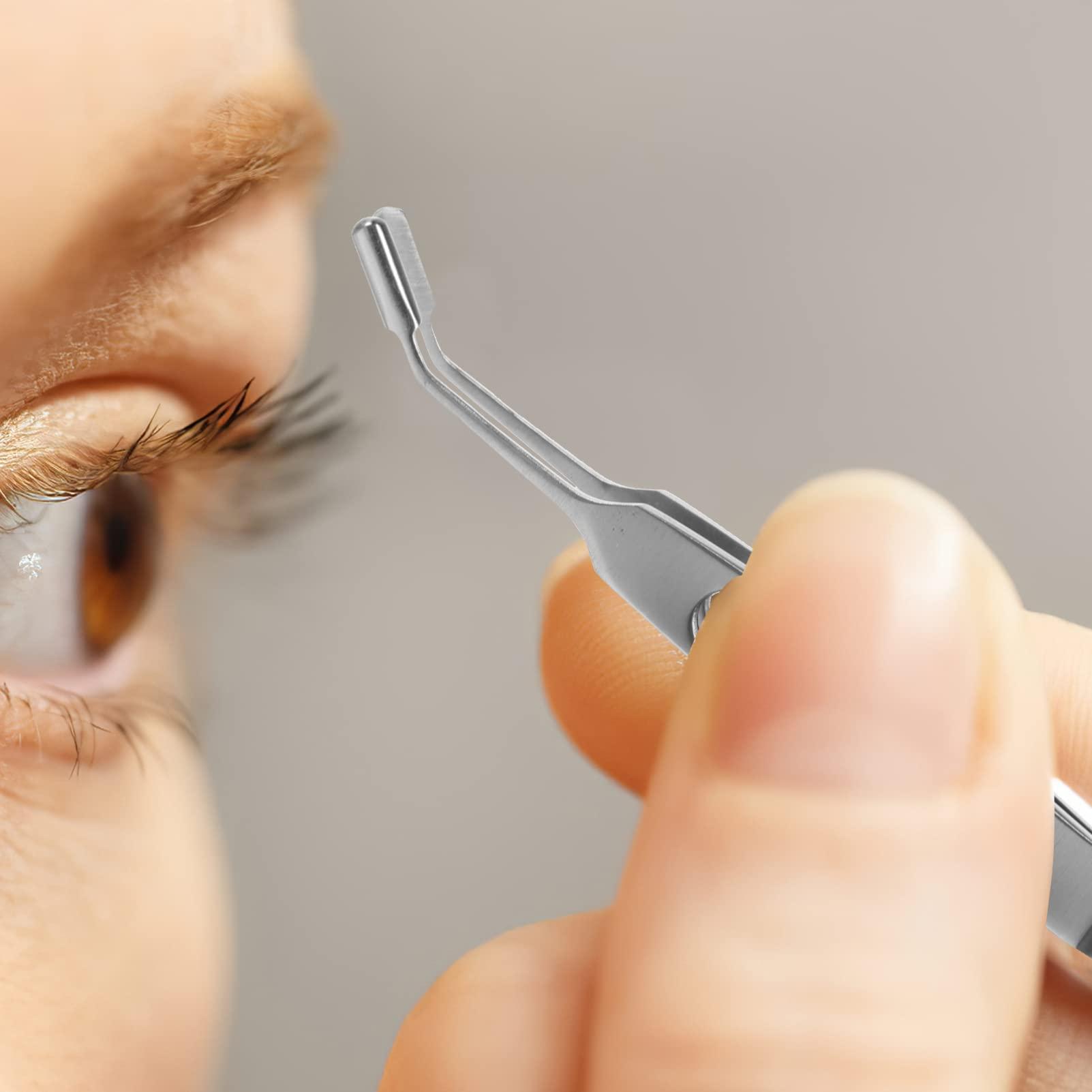 iplusmile iplusmile Stainless Steel Meibomian Gland Expressor Professional Eyelid Massage Tweezers Eyelid Tip for Dry Eyes, Rectangle Tip