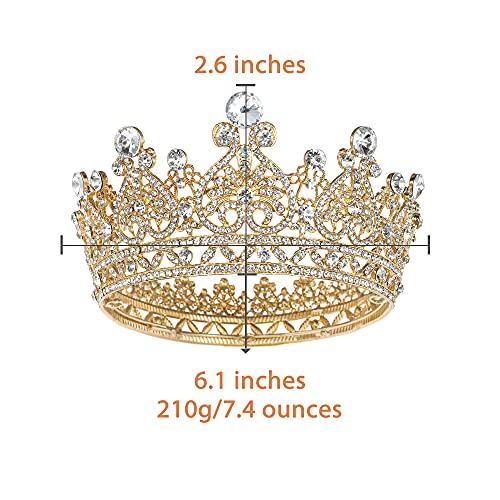 TOBAAT Gold Princess Crown for Women - Queen Crowns for Women, Tiaras and Crowns for Women Wedding, Princess Crystal Tiara Crown, Headband Hair Accessories for Birthday Pageant Prom Bridal Party
