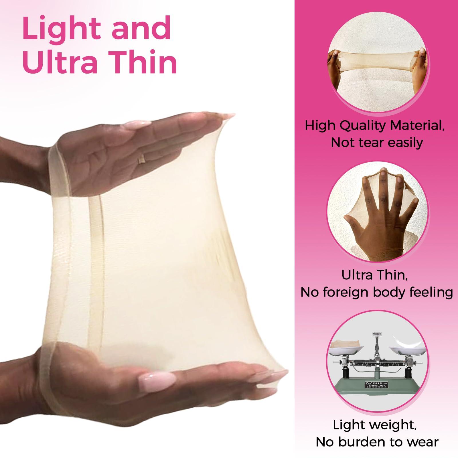 Lashey Lashey HD Wig Cap 12 Pieces Nude Color Skin-friendly wig Caps Invisible and Breathable Wig Grip Cap for Women Sheer Stretchy Wig Caps