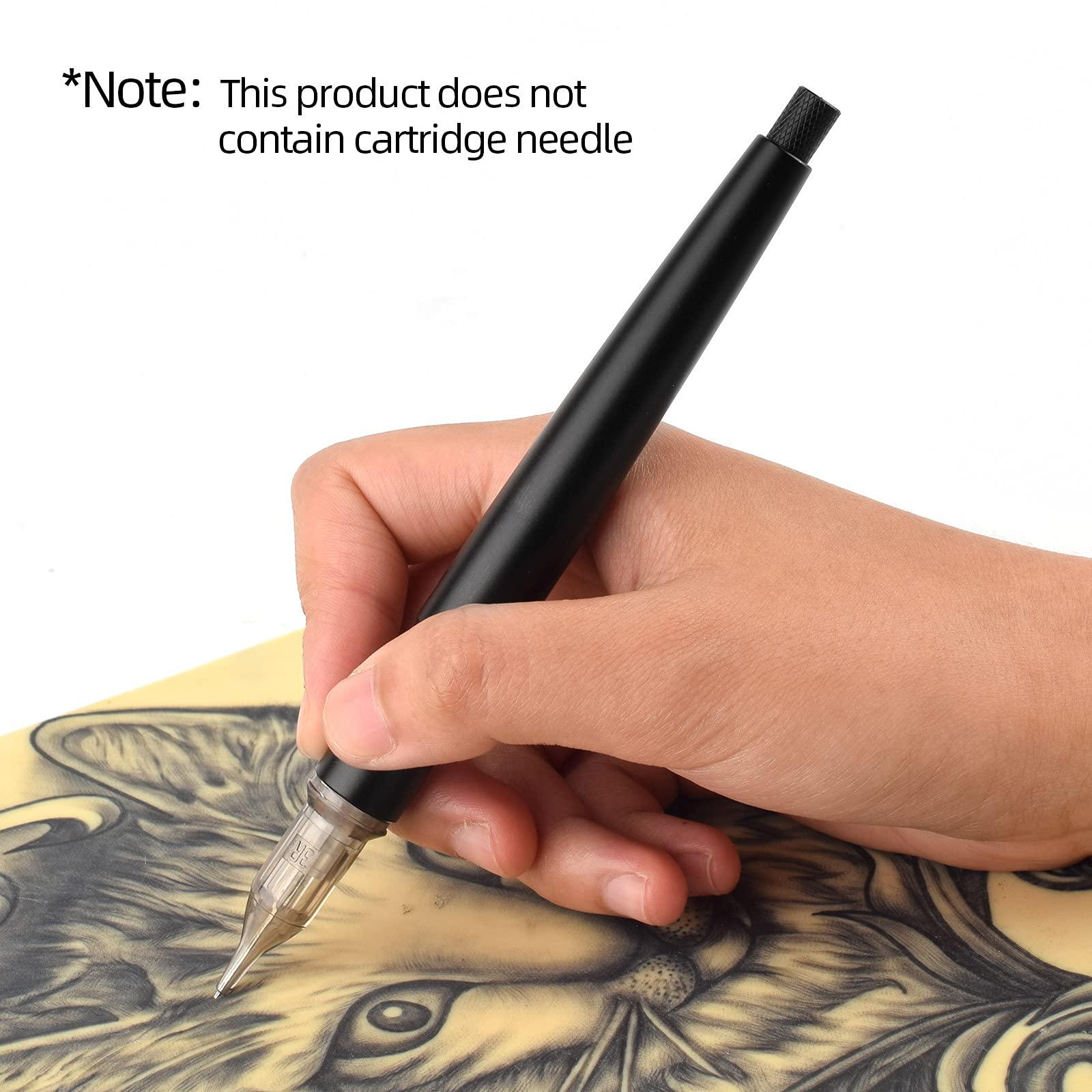 ShiningLove ShiningLove Manual Tattoo Pen Hand Tattoo Cartridge Needle Pen Black Aluminum Alloy Ink Cartridge DIY Tattoo Accessories Black