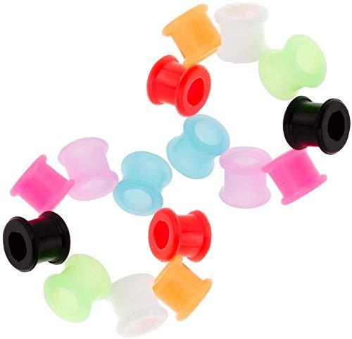 VAGA 8 Pairs of Ears/Earlobes Silicone Piercings Tunnels/Hollow Plugs Jewelry Set/Kit/Lot