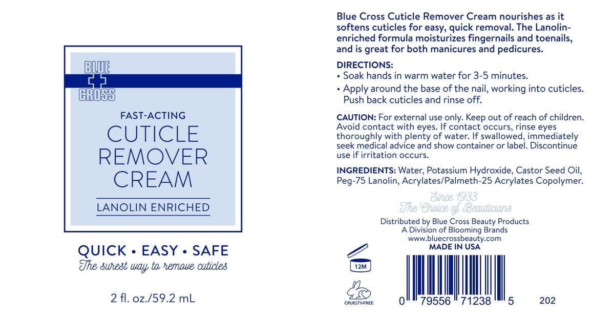 Blue Cross Blue Cross Cuticle Remover Cream for Dry Damaged Cuticles, Moisturizing Cuticle Softener for Nails, Professional Nail Care for Dry Manicures, Brittle Hang Nails, Made in USA, 2oz