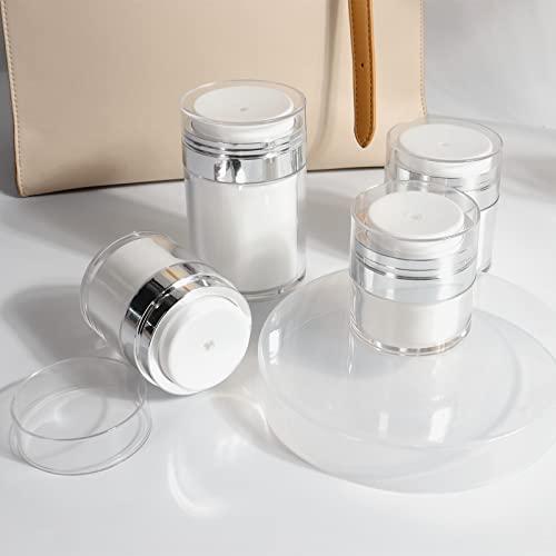 Mluchee Airless Pump Jar - 1.0 Oz Pump Moisturizer Container Drunk Elephant Container, Cream Jar Vacuum Empty Cream Subpackage Bottles, Moisturizer Pump Dispenser Refillable Travel Size Empty Container for