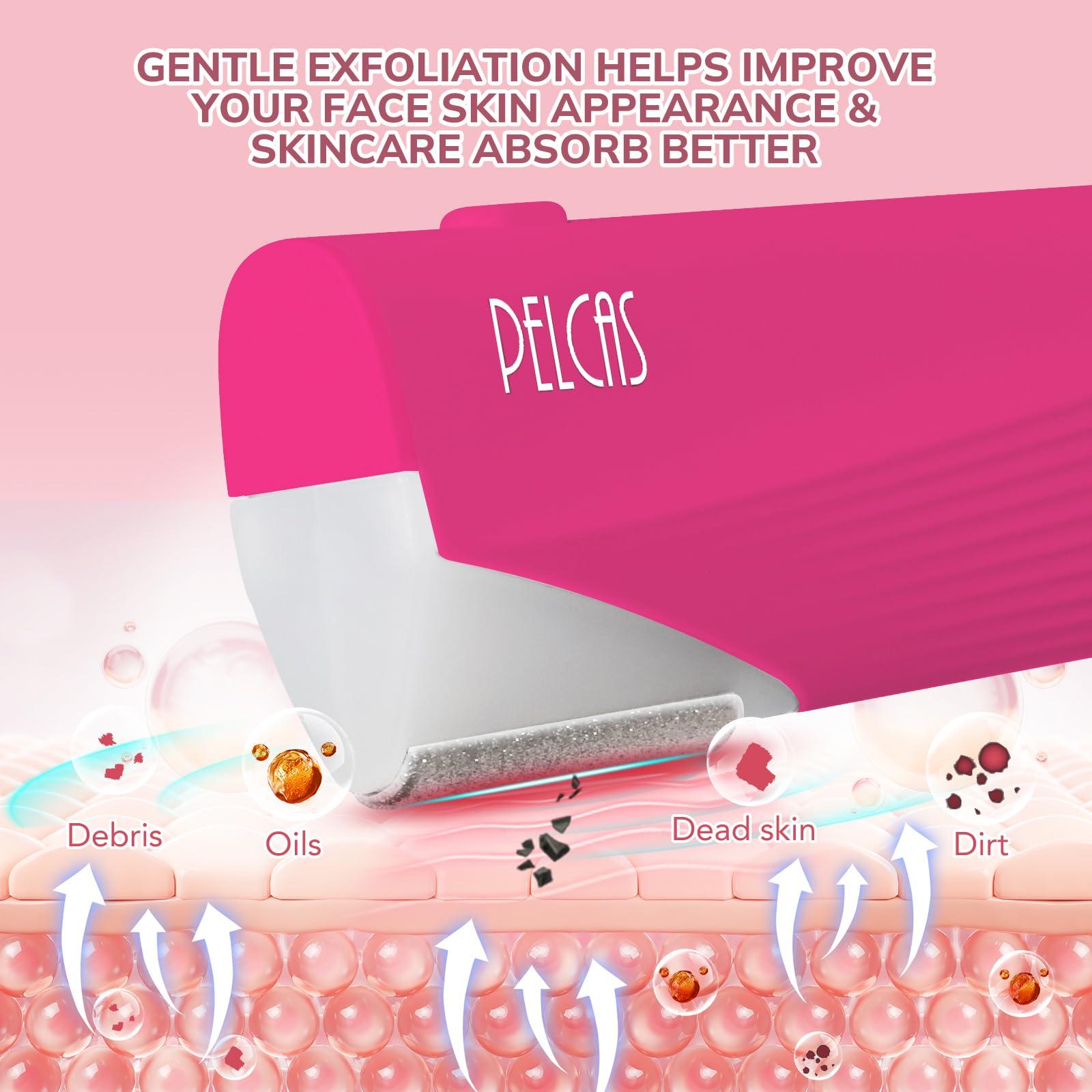 PELCAS PELCAS Electric Dermaplaning Tool for Face with LED Light, Mini Dermaplaning Razor Kit for Women with 6 Replace Blades 3 Speeds Facial Peach Fuzz Exfoliation & Hair Removal At Home BV18-712 Rose Pink