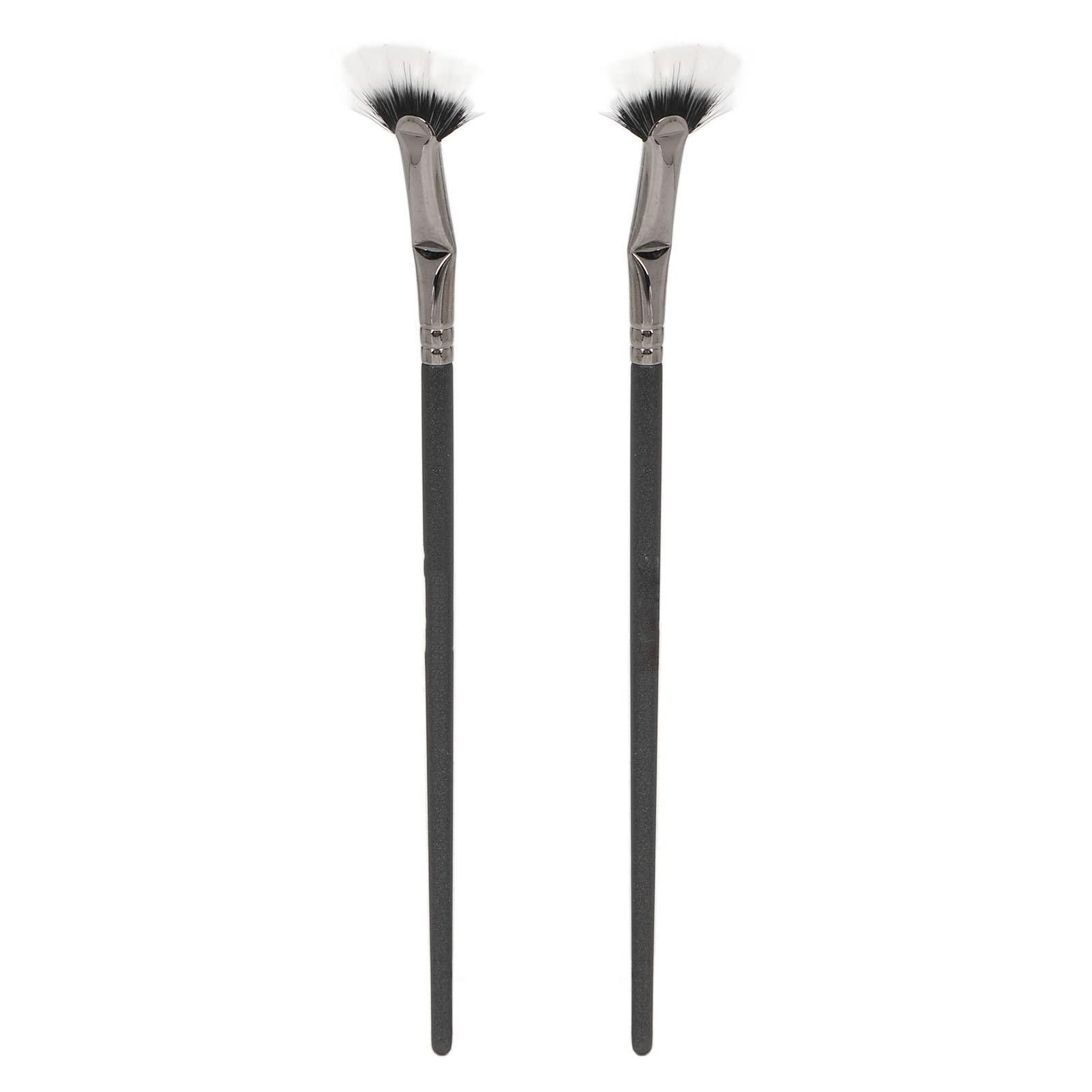 TARSHYRY 2pcs Bent Mascara Fan Brush - Prevent Clumping and Enhance Lower Lashes - Makeup Application Brushes