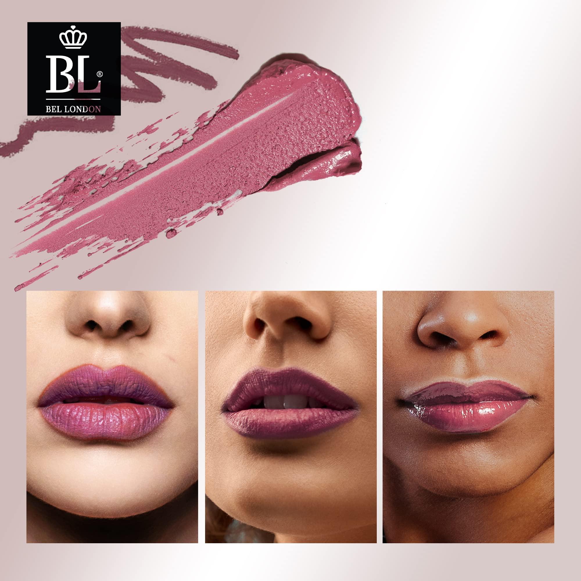 BL BL Color Matched Lip Liner & Lipstick Set (Pink) - Full-Coverage Argan Long Lasting Lipstick and Lip Liner Set With Natural Oils for Nourishment, Hydration, & Protection - Chemical-Free