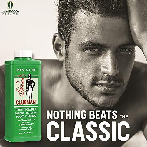 Pinaud Clubman Clubman Pinaud Finest Powder, Classic White Powder for Men, Protection Against Sweat and Body Odor, 9 oz x 3 packs