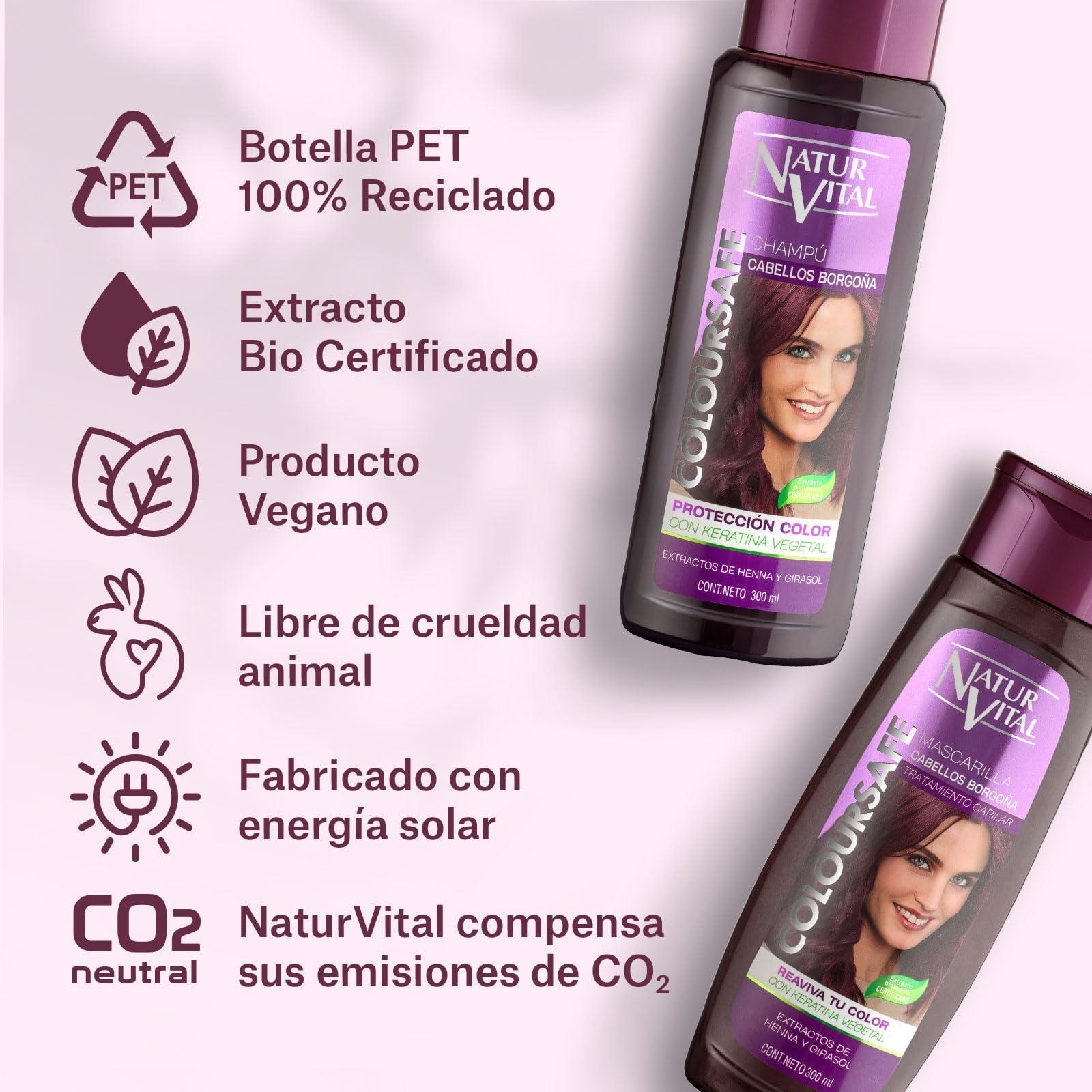 NaturVital NaturVital Burgundy for Red Hair Refresher Coloursafe Hair Mask 300 ml. No Parabens,Organic Certified Extract