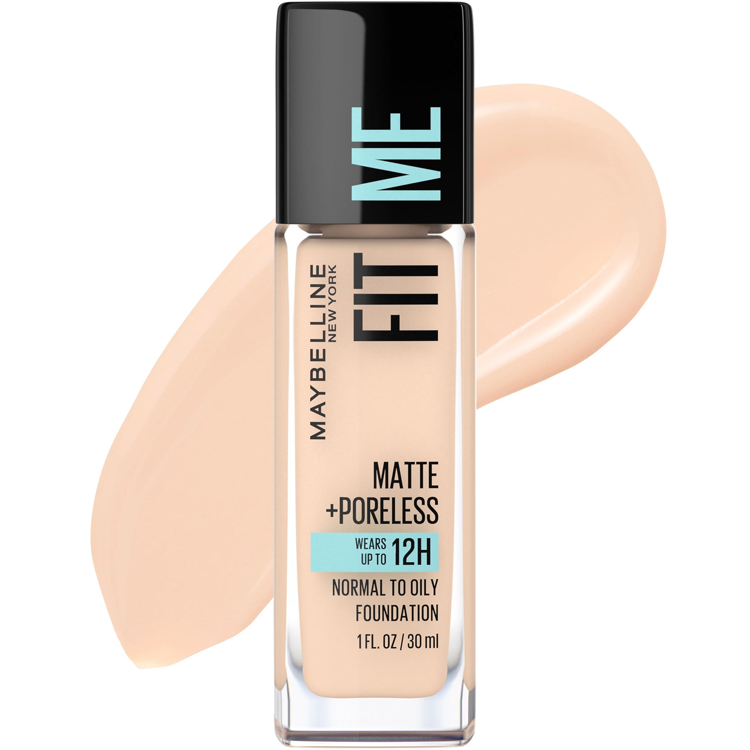 MAYBELLINE Maybelline Fit Me Matte + Poreless Liquid Foundation Classic Ivory & Natural Ivory 1 Count Bundle
