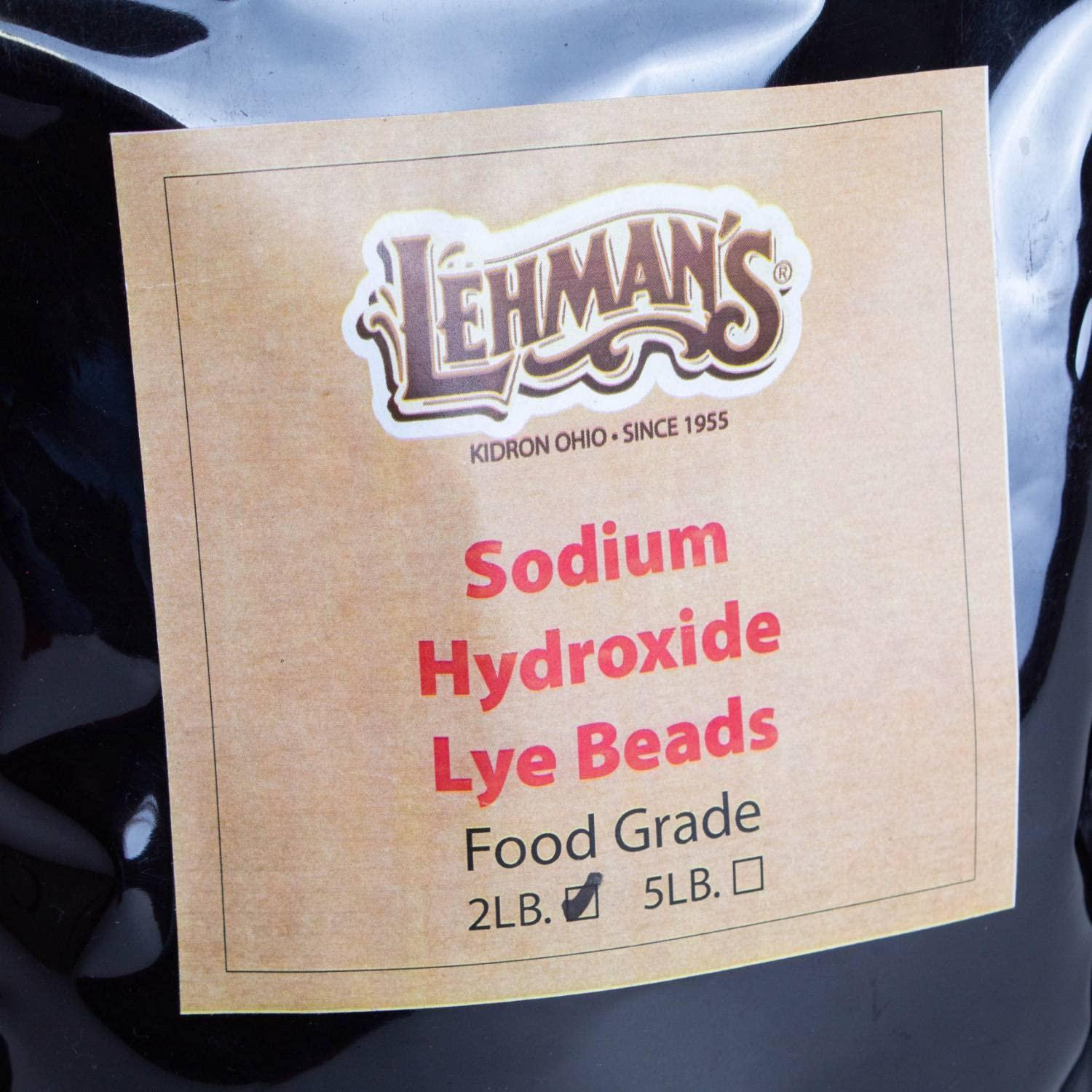 Lehman\'s Lehman\'s Sodium Hydroxide for Soapmaking, 2 Pound Resealable Bag of Lye Beads, NaOH, Do It Yourself Natural Bar Soap