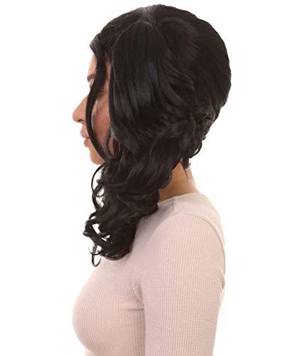 HalloweenPartyOnline Dolly Pigtail Ponytail Wig (Adult, Black)
