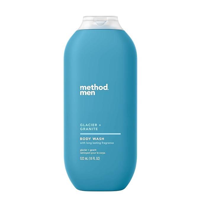 Method Generic Method Men Body Wash Glacier + Granite, 18 Oz. & Method Man Shampoo And Conditioner Glacier Granite, 14 Oz. Bundle of 2 Items, Blue