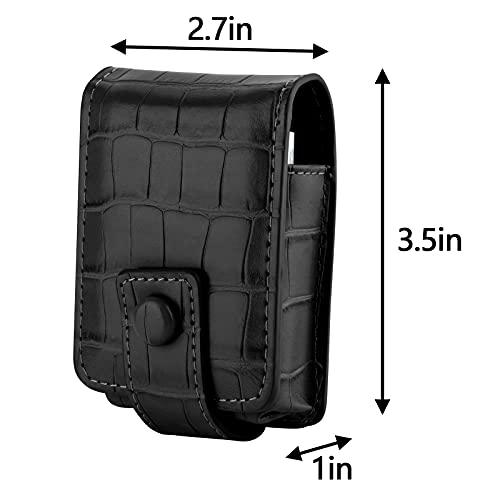 Beautyflier Beautyflier Women’s Soft PU Leather Makeup Lipstick Case, Lipstick Case Holder with Mirror Cute Portable Makeup Travel Cases for Purse Lipstick Holder (Black)