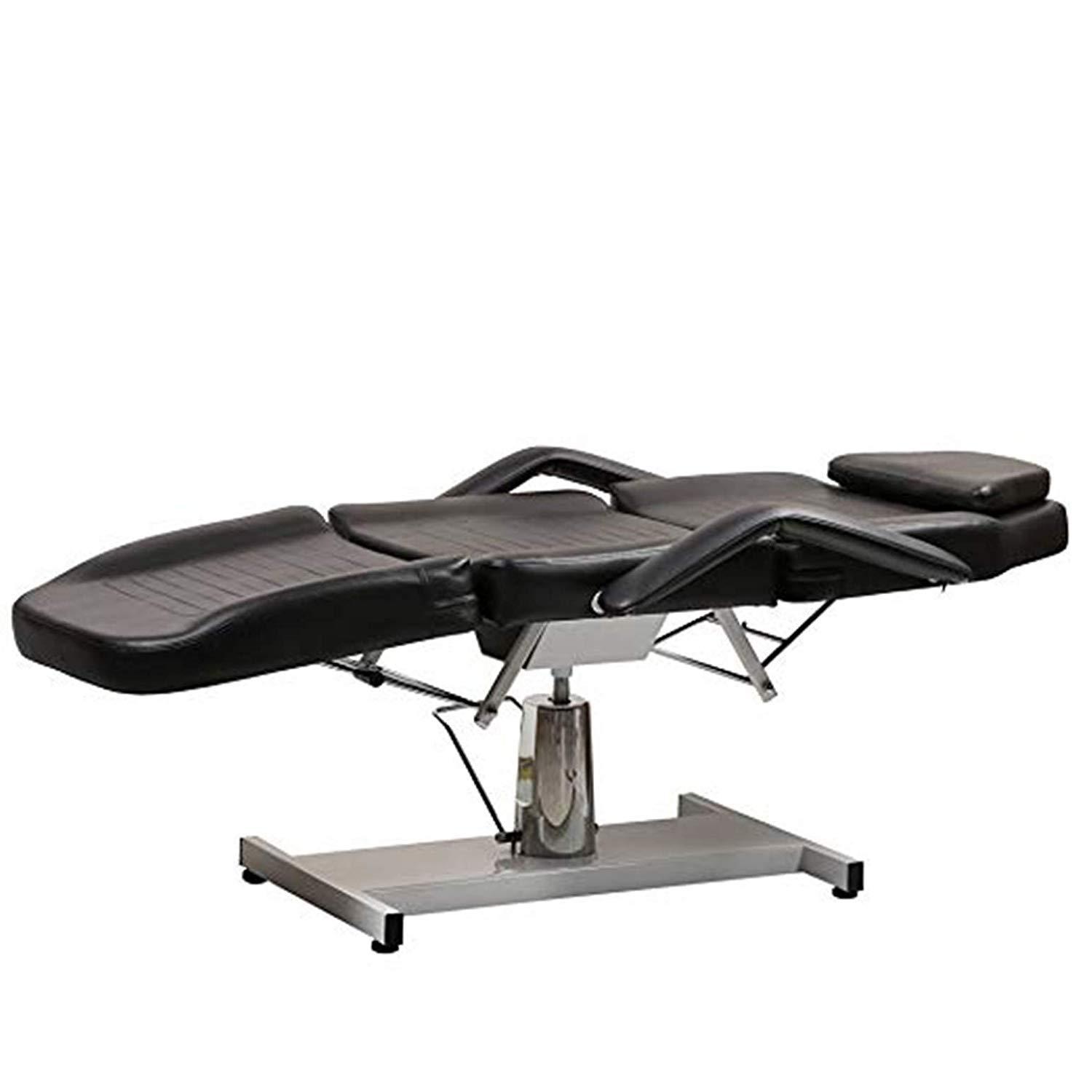 Salon Style Salon Style Multi-Function Adjustable Hydraulic Beauty Bed in Black PU Material Facial Acupuncture Massage Bed (Black)
