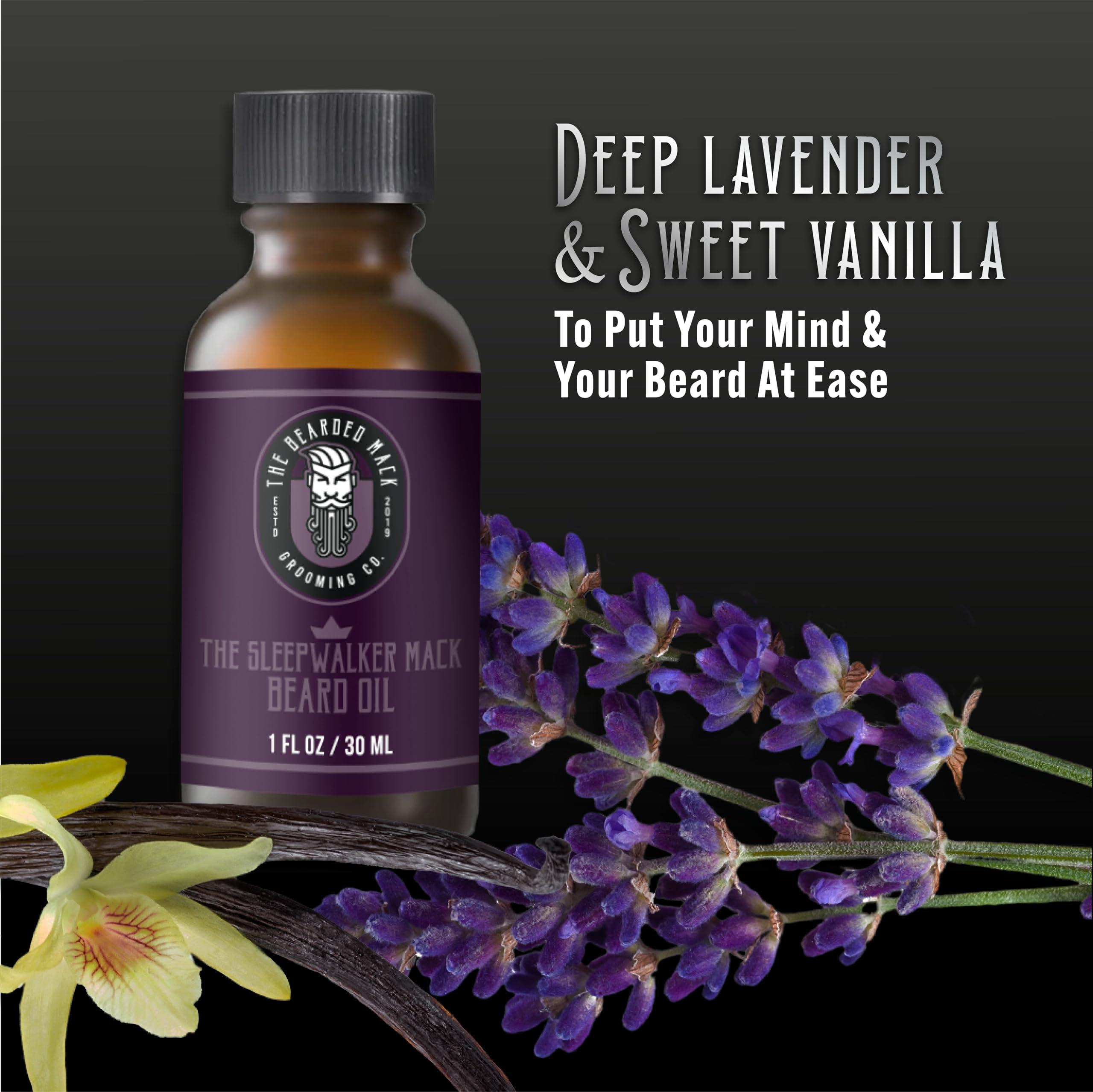 The Bearded Mack Grooming Co The Bearded Mack Grooming Co Beard Oil - Sleepwalker Mack - Lavender & Vanilla - Softens Beard, Removes Beard Itch & Promotes Healthy Beard Growth, 1 oz