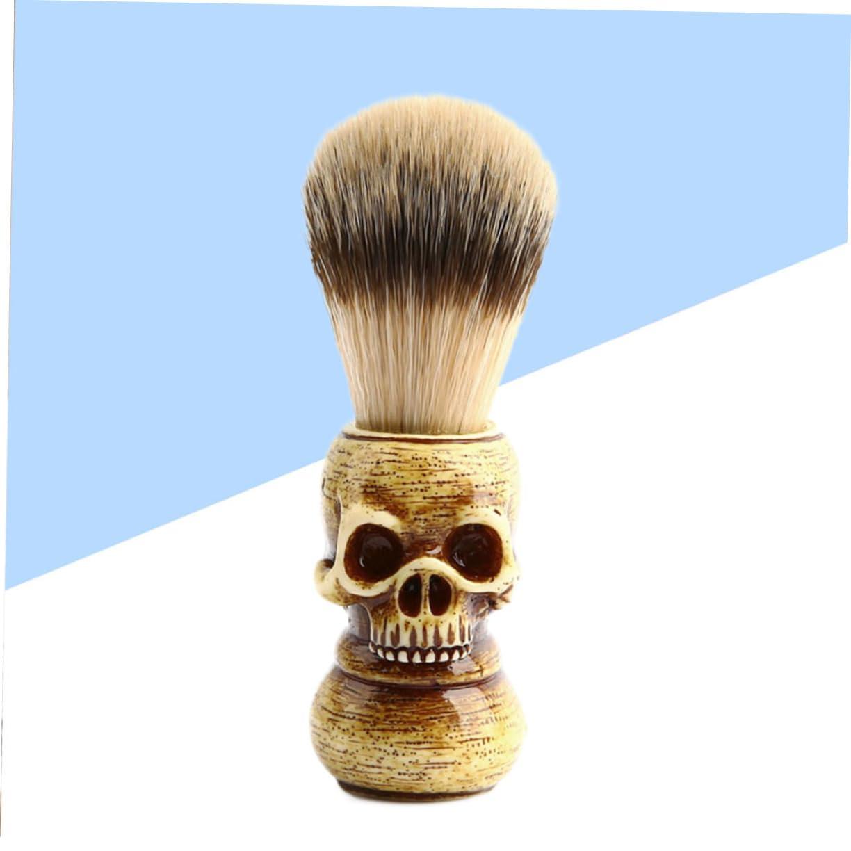 Beaupretty Beaupretty skull beard brush shaving beard brush men bristles beard brush beard brush for men grooming beard portable beard brush skeleton man Wooden