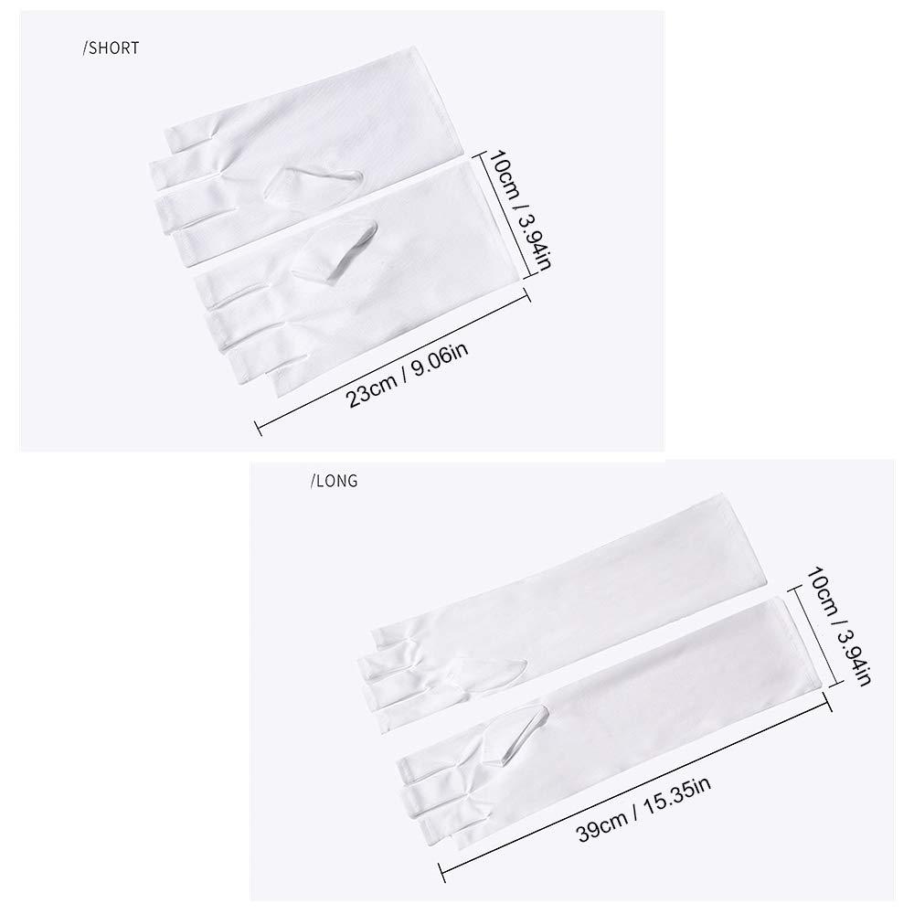 Ymiko Nail Gloves Uv Light, 1 Pair of UV Conservation Gloves, White (Long and Short) Gloves for Nail Tech Uv Gloves for Gel Manicures with Manicures for Women Men Protect Hands