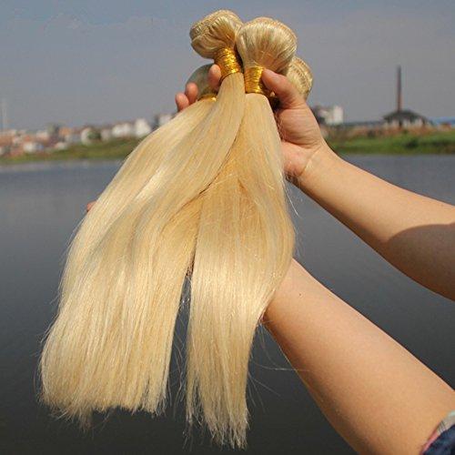 Ruma Hair Ruma Hair 8A Blonde Brazilian Hair Extensions 3/4 Bundles Lot 100% Unprocessed #613 Platinum Blonde Virgin Human Hair Silky Straight Weaves 10-30'' Mixed Lengths In Stock (16 16 16 16)