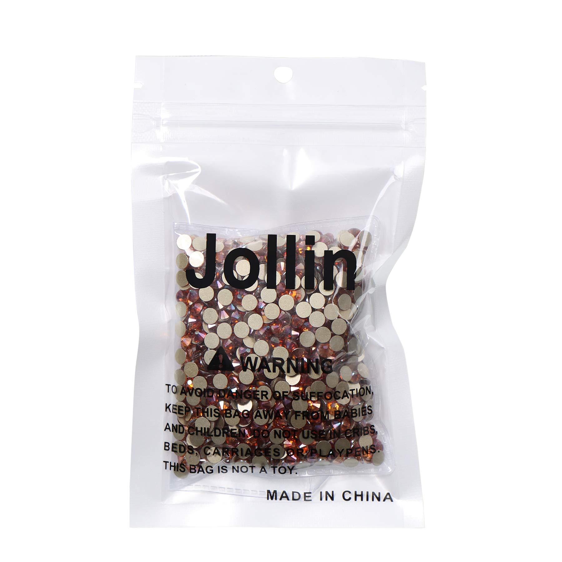 Jollin Jollin 1440 Pieces Flatback Rhinestones Glue Fix Crystal Glass Diamantes Gems for Crafting Nail Art Crafts Decorations Clothes Shoes 4.8 mm (ss20, Amber)
