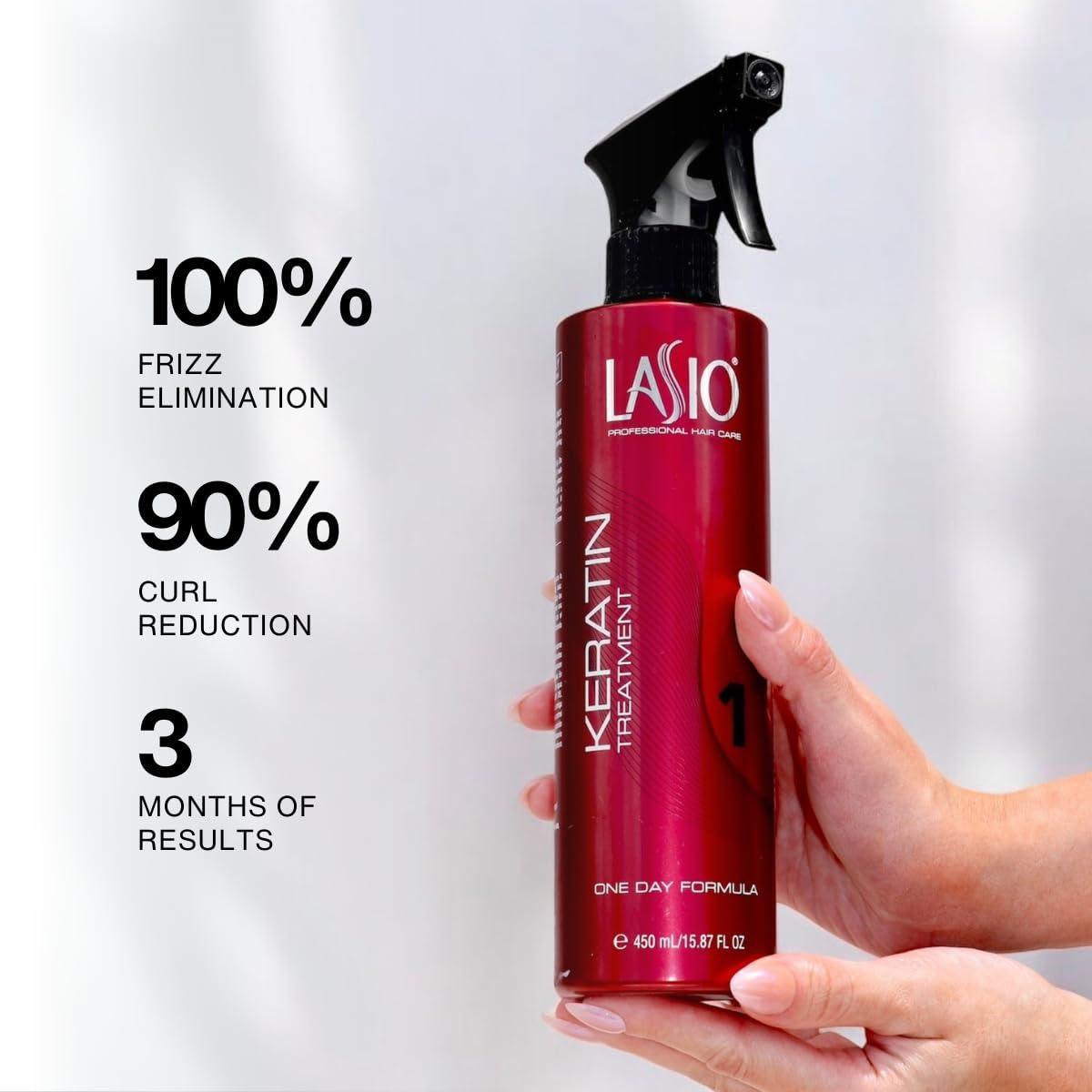 Lasio Lasio Keratin One Day Formula with Amber Extract - 15.87 Fl. Oz. - Universal Keratin Treatment for Frizz Elimination and Curl Reduction - Lightweight Conditioner for Stronger, Healthier Hair