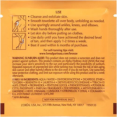L'Oréal Paris L\'Oreal Paris Sublime Bronze Self Tanning Towelettes, Streak-Free, Natural Looking Tan, 6 ct