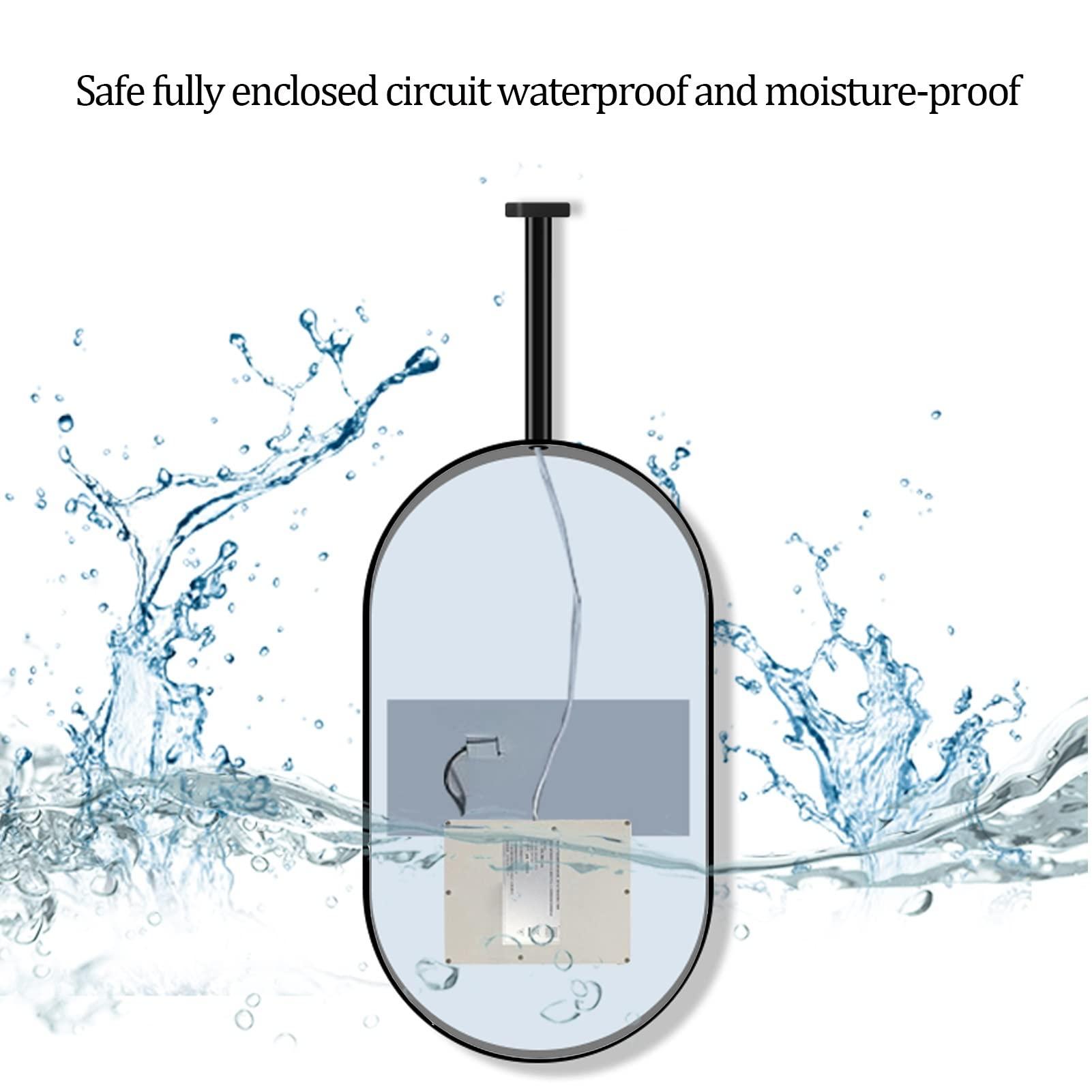 LHYZF LHYZF HD Oval Mirror for Ceiling Hanging, for Bathroom Washroom Makeup Shaving Cloakroom Bedroom Customizable Metal Boom Hanging Mirror (Size : 40cmx60cm)