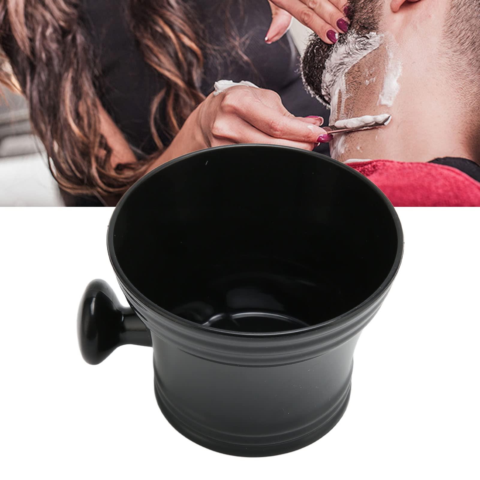 FILFEEL Plastic Shaving Bowl Black Shaving Soap Bowl for Men Large Capacity Portable Shave Mug with Handle for Barber Home Travel