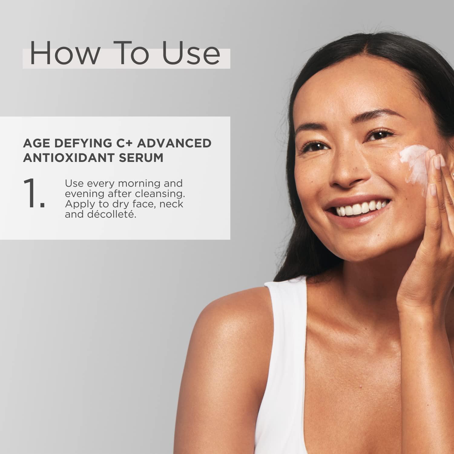 GLYTONE Glytone Age-Defying C+ Vitamin C Serum for Face | 20% Vitamin C, E and Squalane Antioxidant Complex | Reduces Fine Lines & Wrinkles | Hydrating & Anti-Aging Facial Serum for All Skin Types | 1 Fl Oz