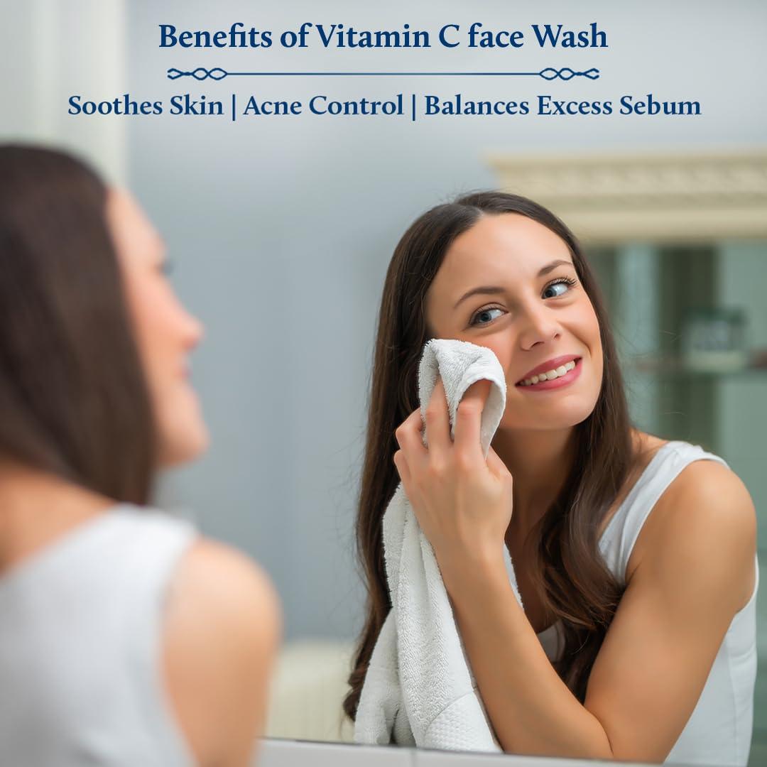 Blue Nectar Blue Nectar Anti Aging Saffron Face Moisturiser for Women (1.7 Fl Oz) Paried with Vitamin C Neem Face Cleanser for youthful, radiant skin(3.38Fl Oz)