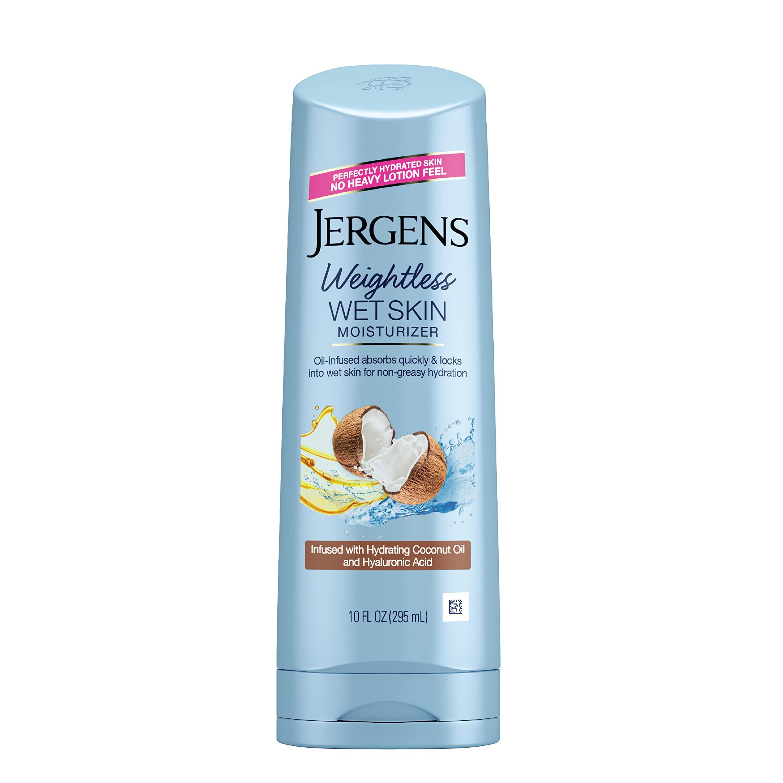 Jergens Jergens Wet Skin Body Lotion with Coconut Oil, In Shower Lotion for Dry Skin & Softening Body Wash, Daily Moisturizing Skin Cleanser, Paraben Free, 22 Ounces, Infused with Cherry Almond