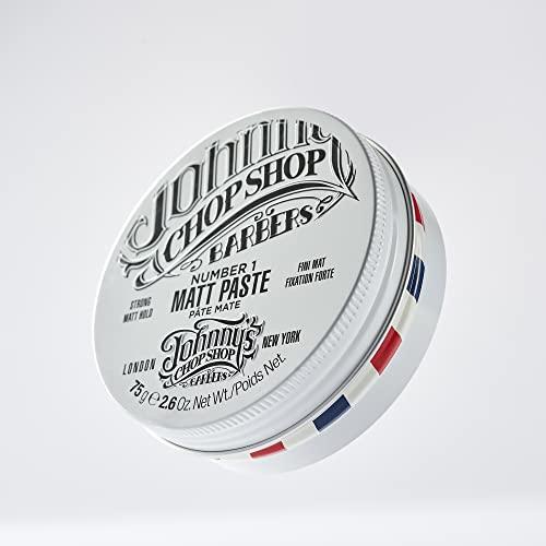 Johnny's Chop Shop JOHNNYS CHOP SHOP #1 Men's Hair Styling Matte Paste Pro-Quality Strong Hold, Lasting Texture, Natural Look Soybean Oil Protection & Hydration 2.6 oz