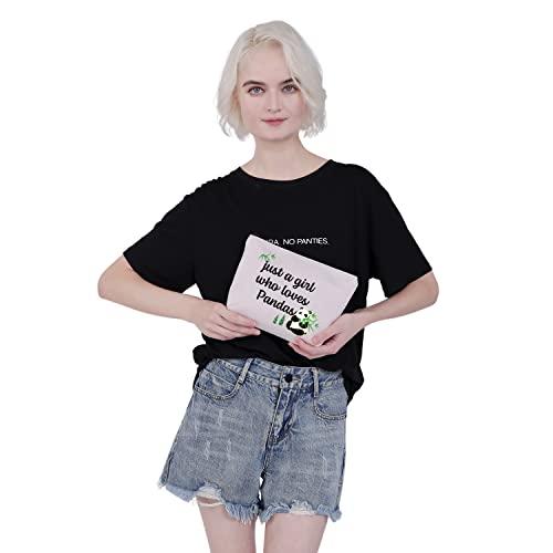 MBMSO MBMSO Panda Makeup Bag just a Girl who Loves Pandas Panda Lover Gifts Panda Gifts for Girls (Just a girl who loves Pandas)