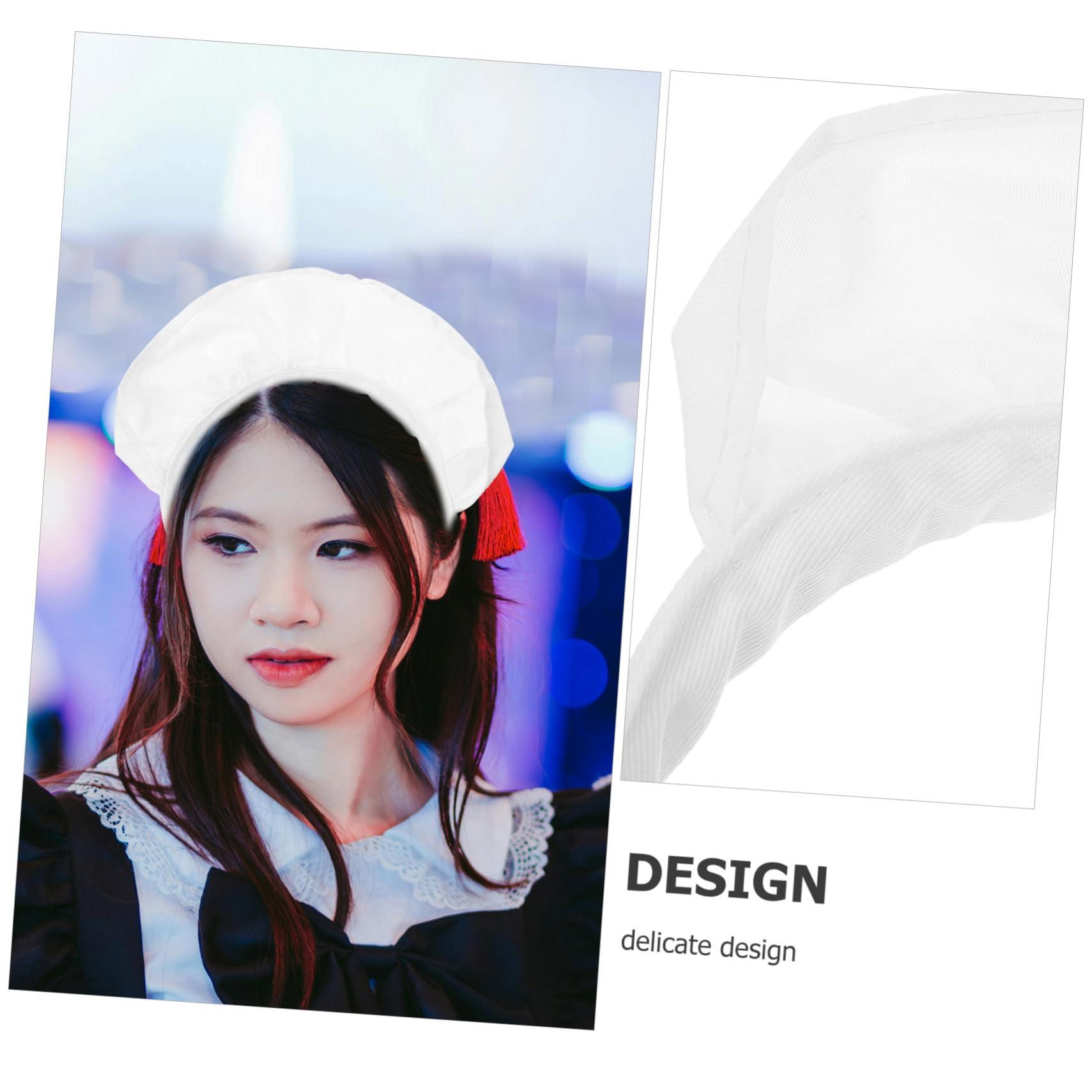 PLAFOPE PLAFOPE Head Ornaments for Women Maid Headband Hair Band Lace White Headpiece for Birthday Party Cosplay Party Headband