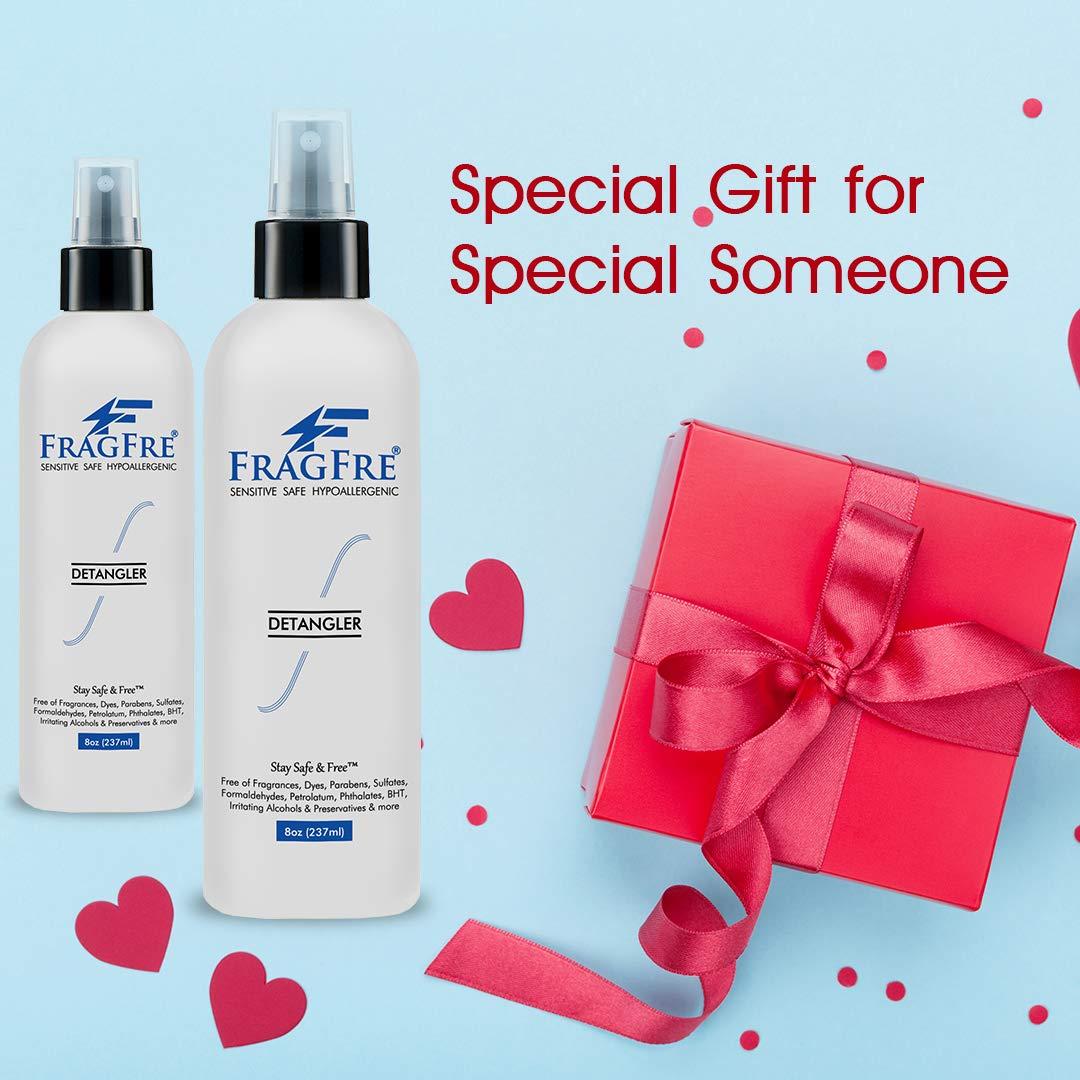 FRAGFRE FRAGFRE Hair Detangler Spray, 8 oz - Leave in Conditioner for Sensitive Skin and Scalp - Styling Heat Protectant Spray - Gluten Free Vegan Cruelty Free