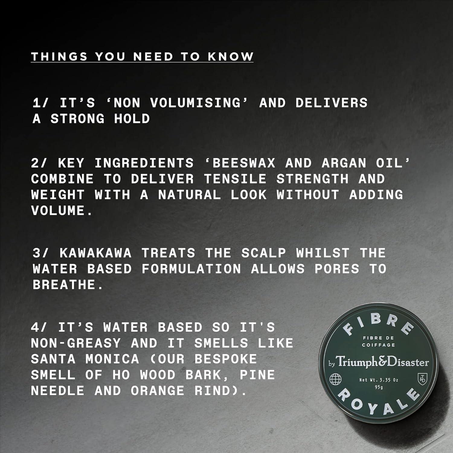 TRIUMPH & DISASTER TRIUMPH & DISASTER | Fibre Royale Hair Styling Wax | Strong Hold Pomade for Thick Hair - Natural Finish for Men & Women, 65g