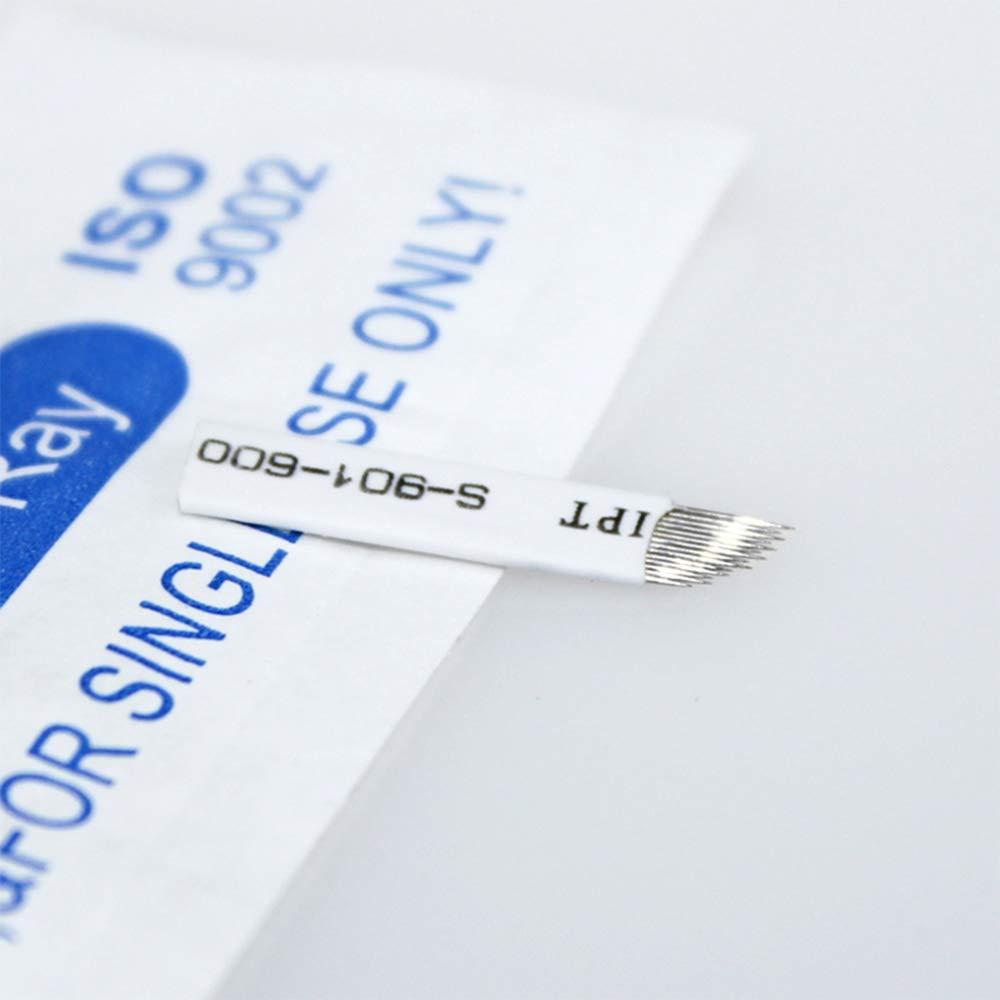 Dr.Pedi Microblading Needles Eyebrow Tattoo Pen Blades Permanent Makeup Needles Pins Microblade Supplies Sloped 18 pin white 50pcs